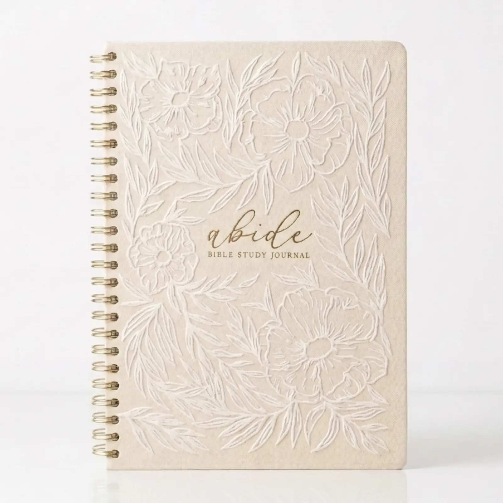 Mr. Pen Abide Bible Study Notebook - A5 Hardcover Linen Journal, 136 Pages, 120gsm Paper, Gold Metal Spiral, Christian Gift for Women, SOAP Bible Study Method, Notebooks
