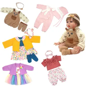 5 styles of clothes are sold together, the doll toy clothing set is suitable for 22 inch and 55cm doll cute jumpsuit jumpsuit