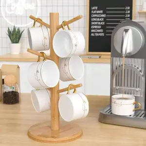 Rotating Bamboo Mug Holder Tree