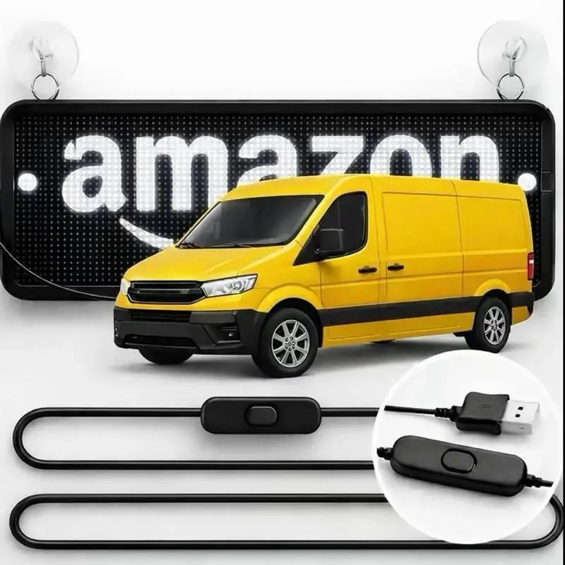 Luz Pro Flex LED Sign - Pro Driver Illuminated Display, USB-Powered Interior Car Lights, Car Universal Plastic Body Automotive Track Visibility Accessory with USB Plug-in Setup