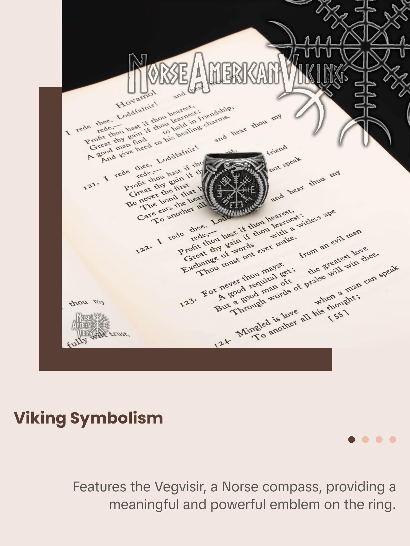 Viking Vegvisir Knot Ring 316L Stainless Steel