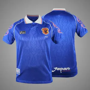 Retro Blue Color Japan Home 1998/1999 Soccer Jersey, Japan Blue Color 1998/1999 Vintage Home Edition Short Sleeve Soccer Shirt