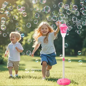 Bubble Maker Toy for Kids Automatic Bubble Blaster with Music & Lights Adjustable Height Perfect for Outdoor & PartyMassive Bubbles & Party & Garden
