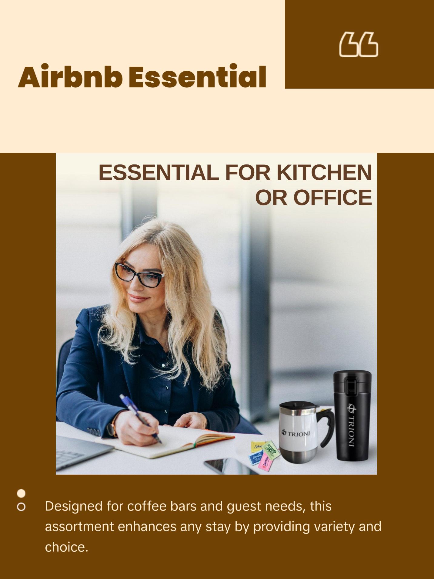 TRIONI Sweetener Assortment Pack - Stevia, Aspartame, Saccharin, and Sucralose with Stirrers and Coaster