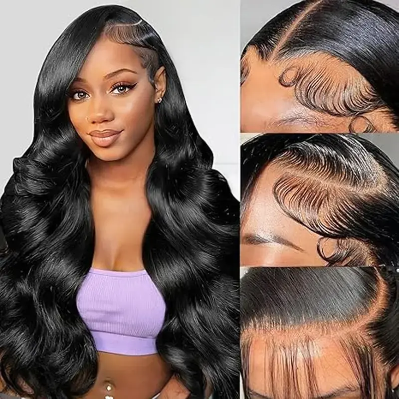 [30in=$109] 13x6 Transparent Lace Front Human Hair Wig Pre-Plucked Body Wave with Baby Hair Straight Hair Wig
