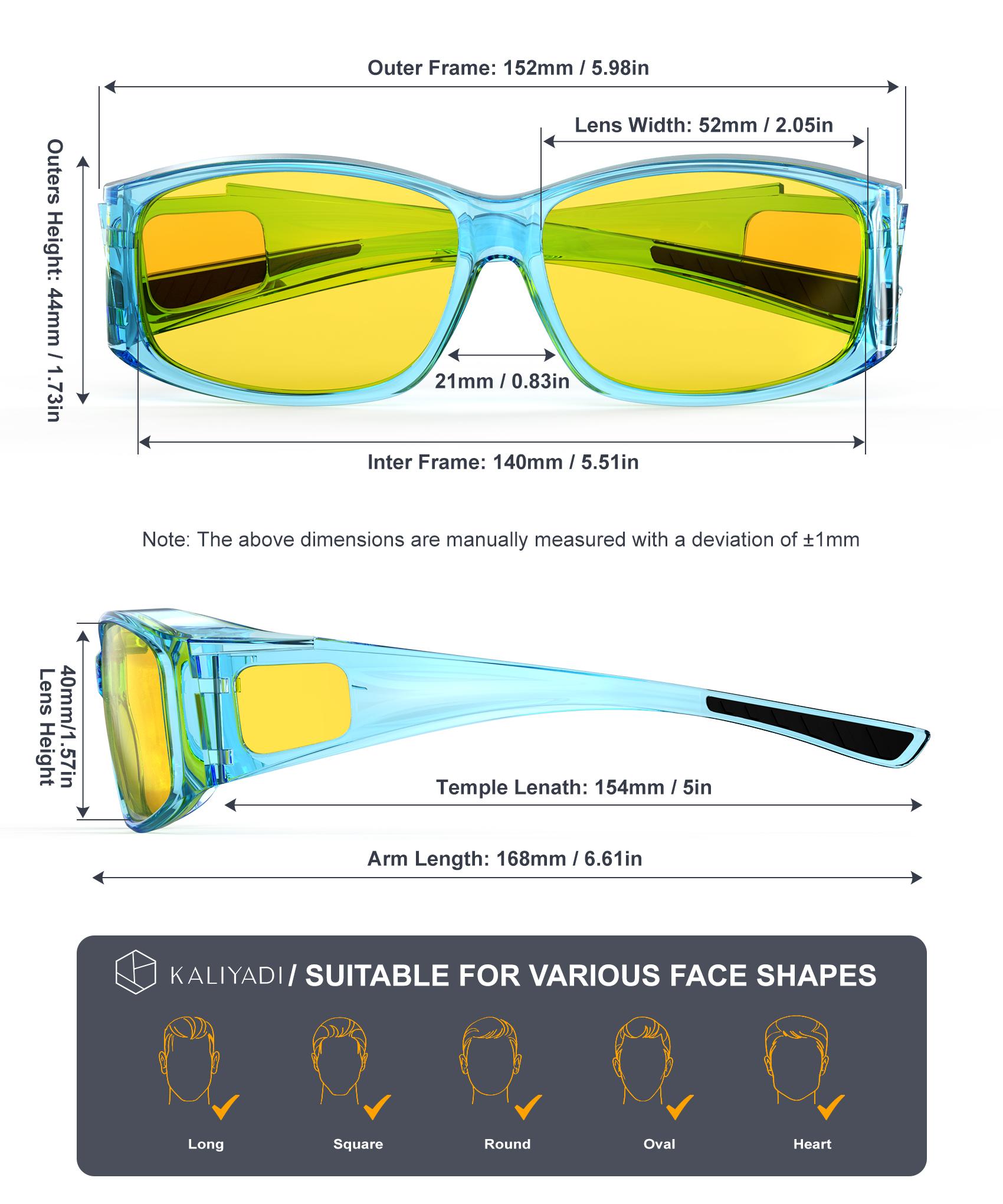 KALIYADI 2026 NEW 3-Piece Set Fit Over Prescription Glasses with Polarized Night-Driving Glasses KALIYADI 2026 NEW 3-Piece Set Fit Over Prescription Glasses with Polarized Night-Driving Glasses