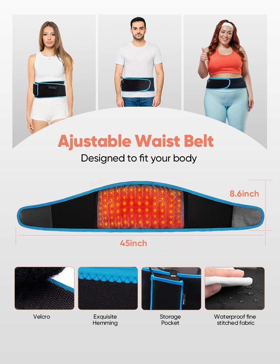 SHINE WELL Cordless Red Light Therapy Massage Belt with Heating, Shoulder Waist Muscle Pain Relief, for body Recovery and comfort deals for you days back comfy Christmas gifts