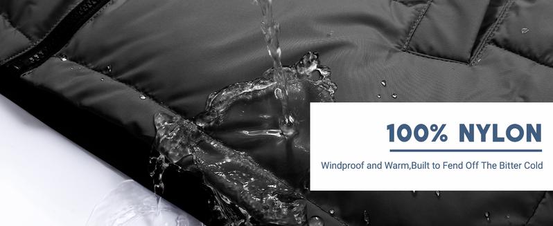 Men's Puffer Jacket Winter Coats Water Resistant Long Sleeve Zip Up Lightweight Quilted Down Jackets for Outdoor Activities & Daily Wear