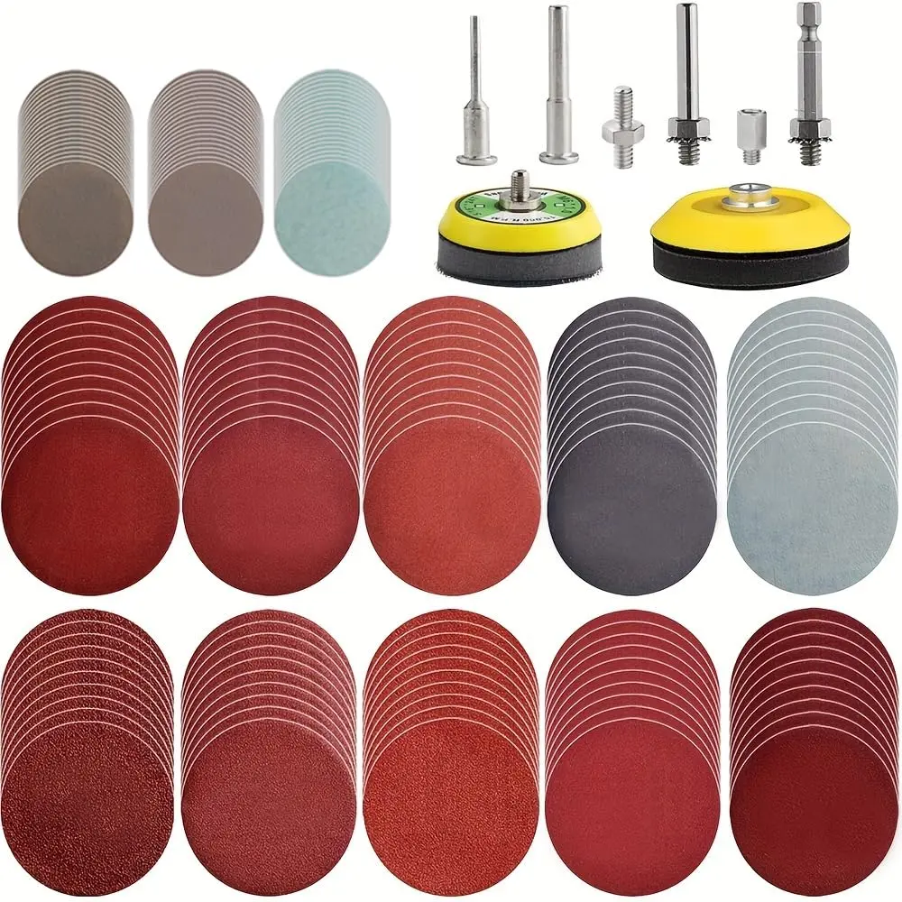 170Pack 3/2inch Sanding Discs Kit with 2 & 3" Backer Pads, Sanding Sponge for Drill Sanding Attachment Die Grinder Rotary Tools with 1/8" 1/4" Shanks Sanding Pads P80-3000 Diamond Polishing Pads Diamond Drilling Bits