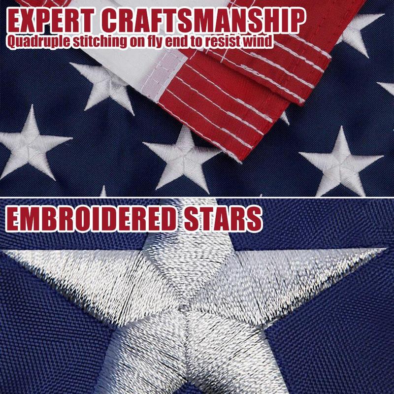 American Flag 3x5 Outdoor Heavy Duty Embroidered Stars Sewn Stripes Brass Grommets Waterproof US USA Flags