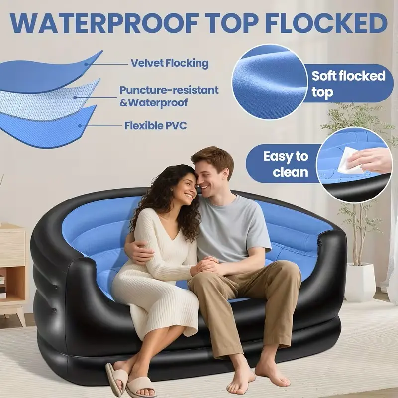Multifunctional Inflatable Sofa Bed — Inflatable Double Chair for Adults — Foldable Inflatable Recliner, Perfect for Outdoor Camping and Relaxation