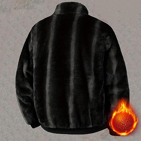 Men's Winter Cotton Jacket Stand Collar Fleece Casual Coat Woolen Overcoat Thickened Warm Cardigan Outerwear Fashion Windproof Stand Collar Jacket Men