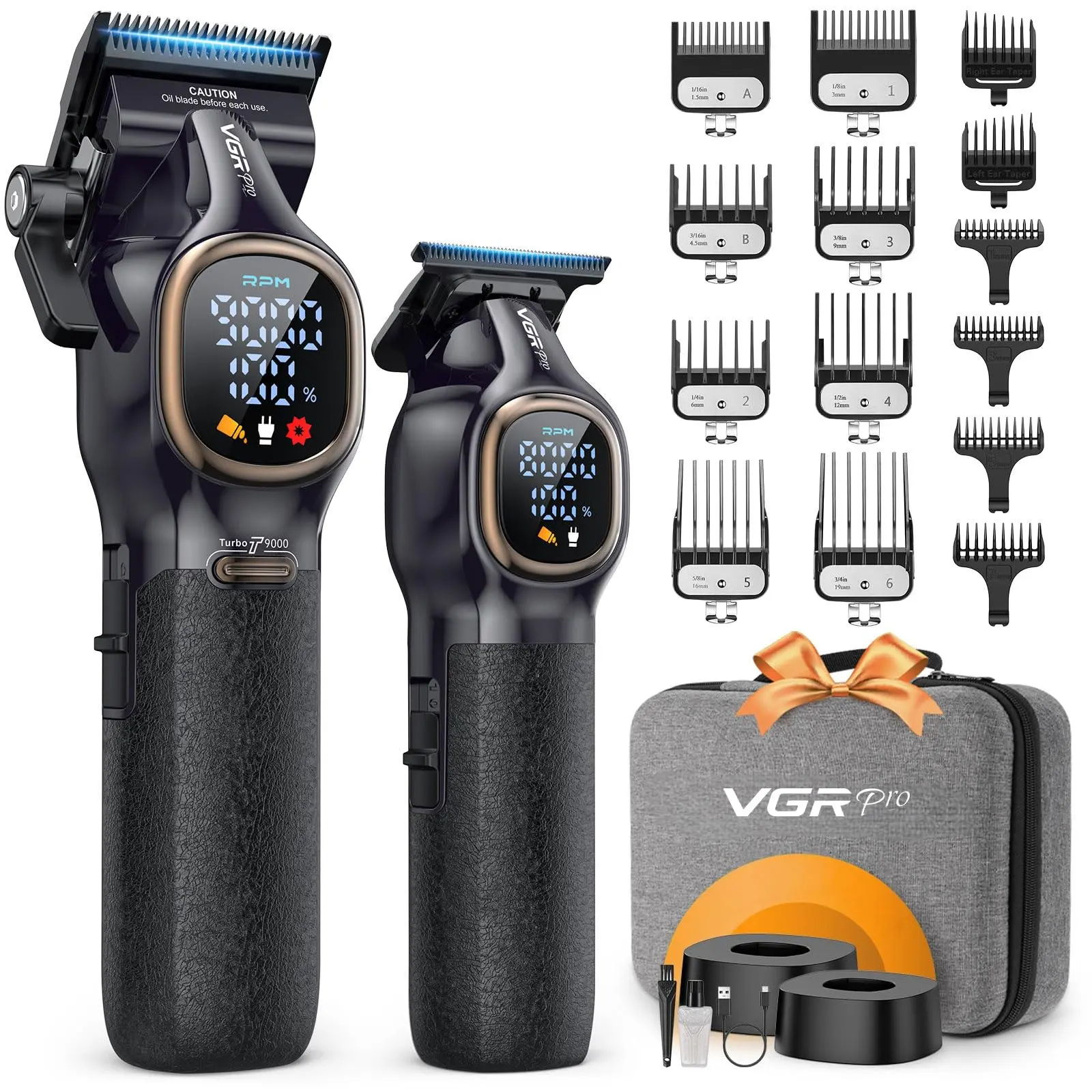 VGR Professional Hair Clippers for Men, Professional Barber Clippers and Trimmer Set, Cordless Hair Clippers for Hair Cutting with Package Case, Powerful 9000 PRM Rechargable Electric Clippers #SummerWins#DealsForYouDays,back to school,back to school haul