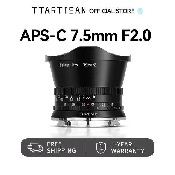 TTARTISAN 7.5mm F2.0 APS-C Fisheye Manual Focus Lens for M43 Mount — Ultra-Wide Creative Fisheye Lens