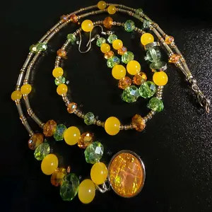 Gabriela Haller HigherKii Artique Tropiq Jewelry set with beaded necklace, bracelet, and earrings