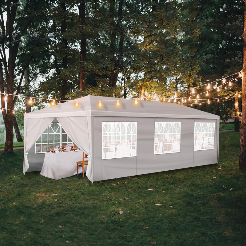 Outdoor Canopy 10 x 10/20/30ft, Party Tents with 0/5/7/8 Removable Sidewalls, Gazebo Shelter for Parties, Outside Waterproof Wedding Canopies Outdoor Canopy 10 x 10/20/30ft, Party Tents with 0/5/7/8 Removable Sidewalls, Gazebo Shelter for Parties, Outside Waterproof Wedding Canopies