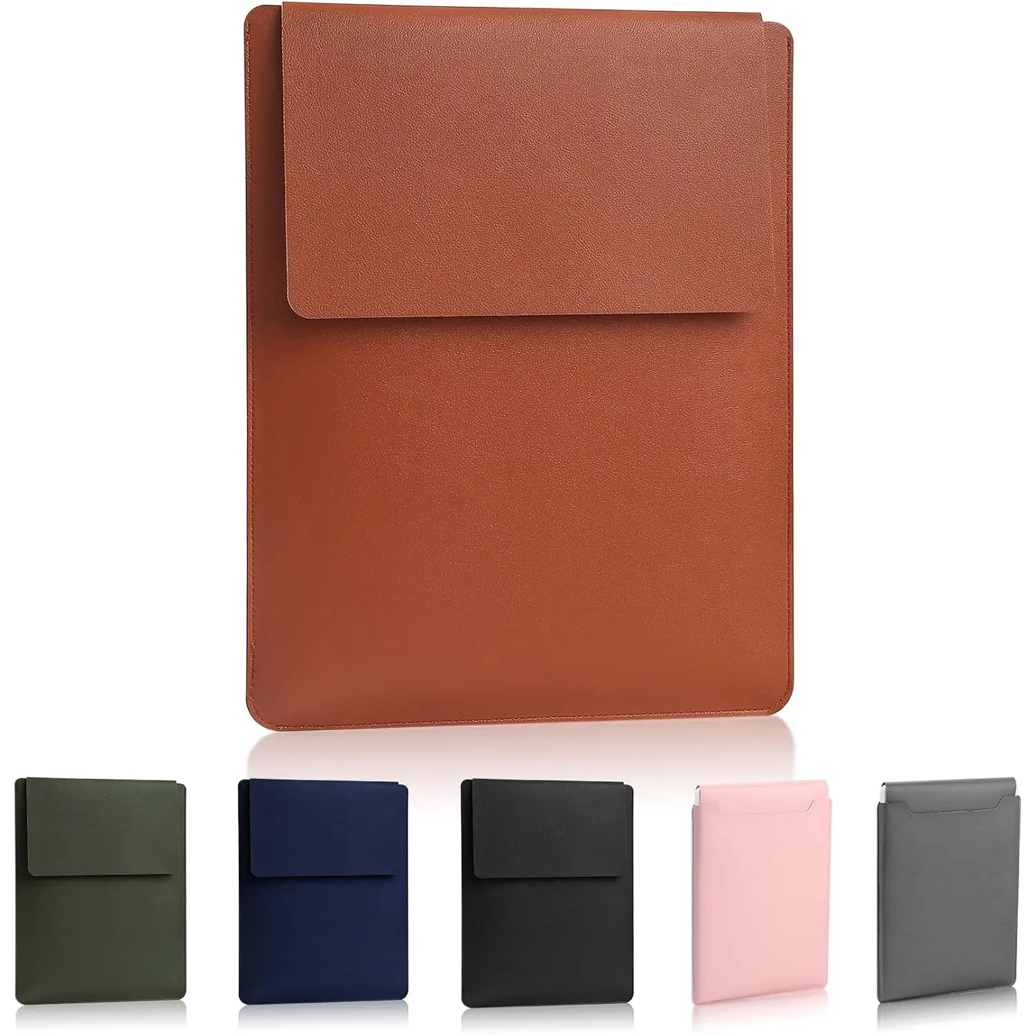 Thickened Soft Cover Laptop Sleeve - 13-16 in, Cushioned Protective Shield, Slim Portable Slip-Fit Versatile Use Case, Laptop Accessories - Compatible with MacBook Series, Brown