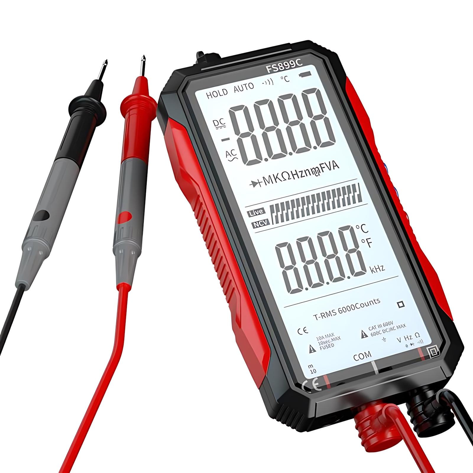 Smart Auto-Range Multimeter with Full Screen Display – High-Precision Tester for Home Repair, DIY & Electrical Troubleshooting