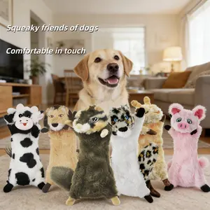 Dog Squeaky Toys No Stuffing 6 Pack Dog Toys Crinkle Dog Toys for Small Dogs Durable Dog Chew Toys Plush Cute Animals Natural Puppy Toys for Teething Pet Toys Squeak