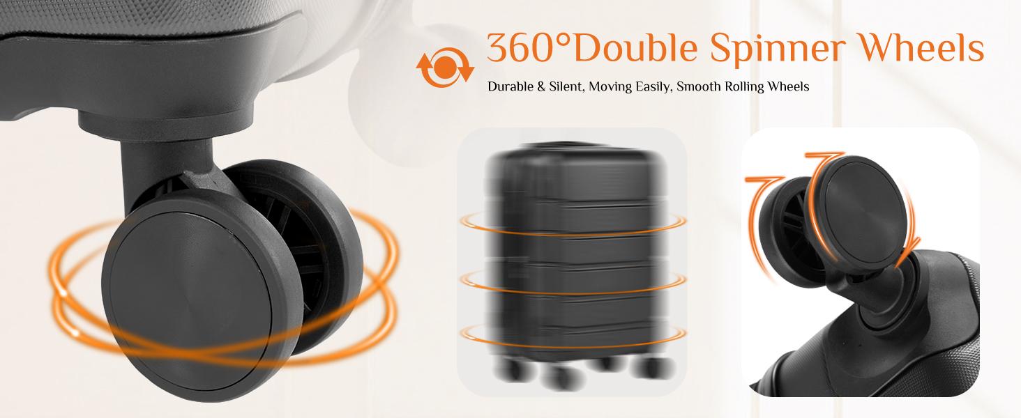 Luggage Spinner Wheels Lightweight Expandable Travel Hard Shell Suitcases with TSA Lock, Bronze Black, 3-PCS Set (20/24/28 inch)