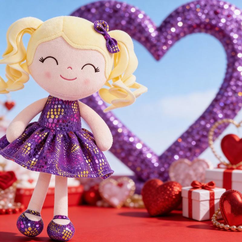 Gloveleya Valentine gift Doll Plush Baby Dolls Baby Girl Gift Soft Pink Cuddle Doll Cute Heart Dress Princess Toy Romantic Valentine’s Day Gift Idea for Kids 0–6 Years Sweet Love Present for Daughters Toddlers Birthday Holiday Surprise Room Decor