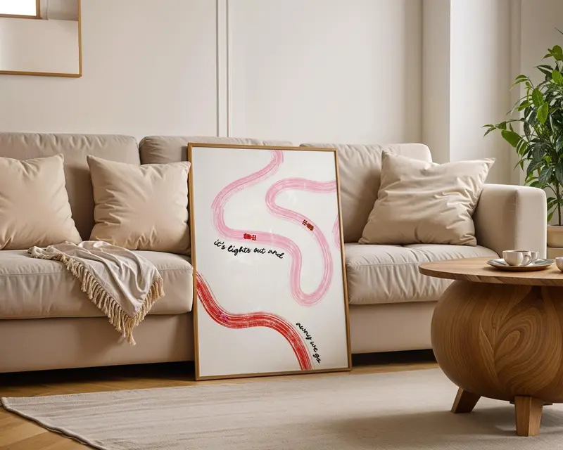 (No Frame) F1 Painted Poster Minimalist Pink and Red Print, F1 Wall Decor, Formula One Racing Fan Gift, Modern F1 Art, Girly F1 Prints poster