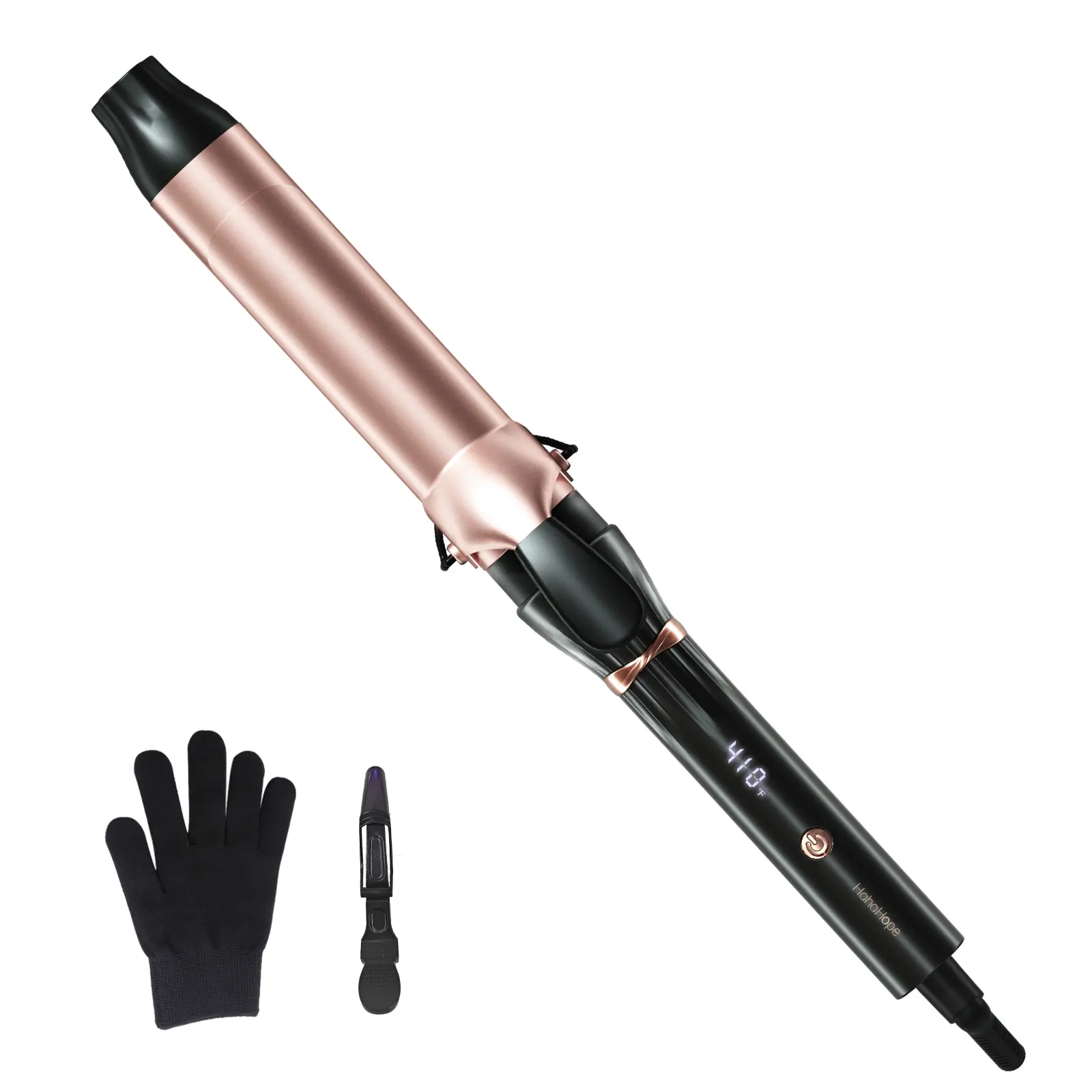 Hahahope Professional 1.5-Inch Curling Iron with Clamp - Curling Hair Tool for Long Hair, Global Voltage, 7 Adjustable Heat Settings, Lightweight Design, Curling Hair Curling Iron,back to school,back to school haul