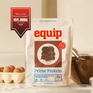 Equip Prime Protein - 21g Bioavailable Complete Protein from Grass-Fed Beef per Scoop - Easily Digestible - Real-Food Ingredients Lean Muscle Booster