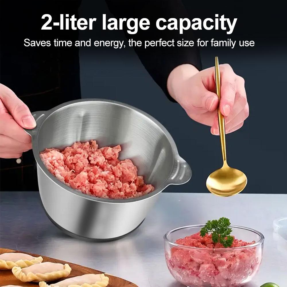 SPZTJK Meat Grinder,Food Processors With 2 Bowls and 4 Bi-Level Blades, Mini Electric Food Chopper 300W, For Baby Food, Meat, Onion, Vegetables