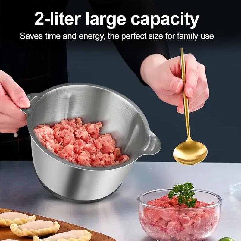 SPZTJK Meat Grinder,Food Processors With 2 Bowls and 4 Bi-Level Blades, Mini Electric Food Chopper 300W, For Baby Food, Meat, Onion, Vegetables