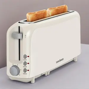 2 Slice Slim Toaster, Single 10" Long Slot Toaster Fits Bagels & Artisan Bread, 6 Shade Settings, Cancel/Reheat/Defrost, Removable Crumb Tray, Auto Shut-Off, Ivory