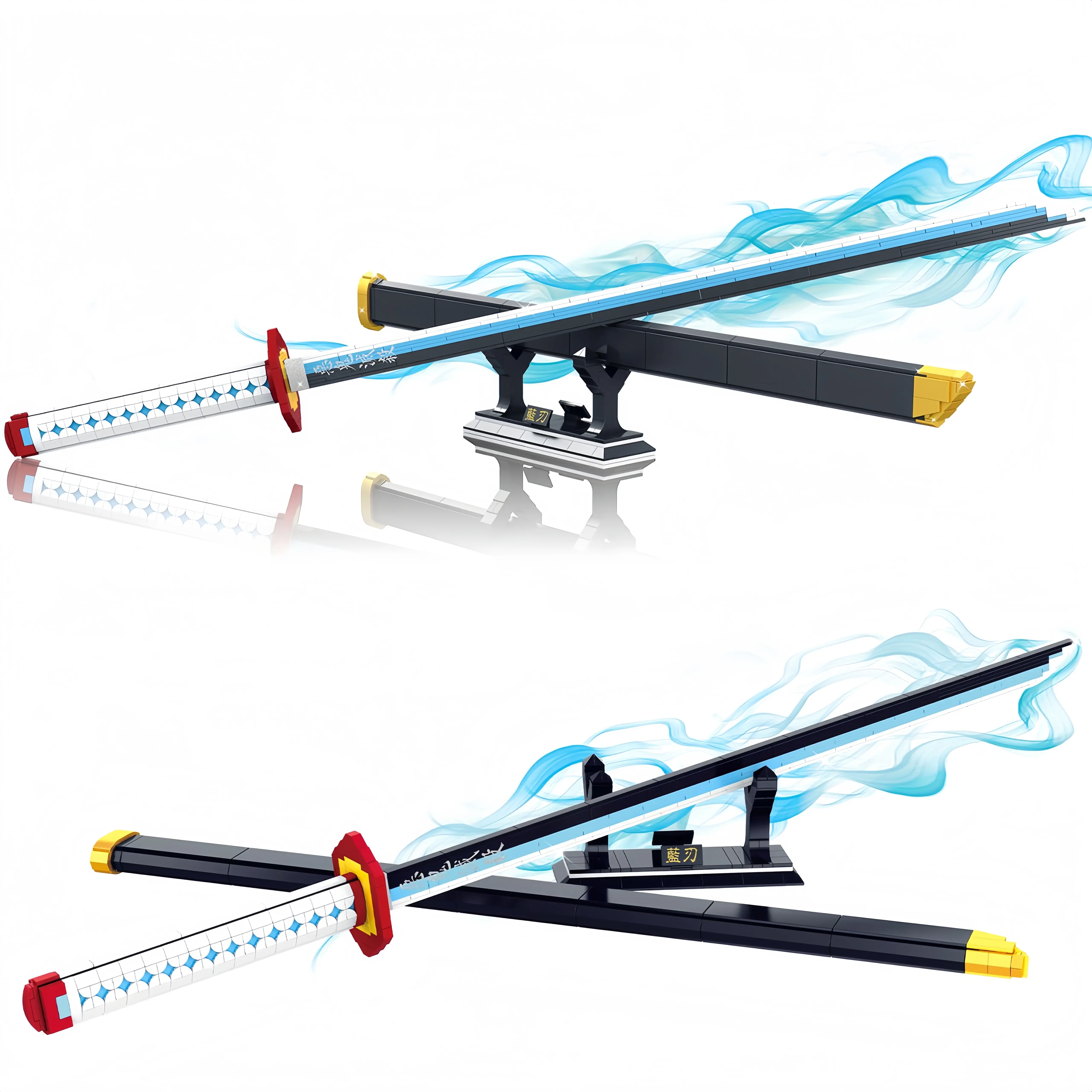 DemonS Sword Building Set, 39in Tomioka Giyuu Sword Building Block with Stand, creative Handmade Cosplay Anime Sword Toy Building Set for Collecting and Gifting 600+Pcs summerwins