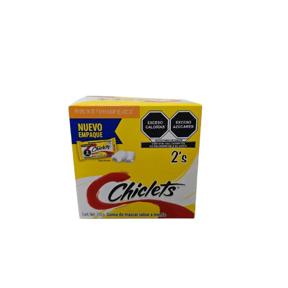 Adams Chiclets Menta, spearmint  75 pcs box Gum Chewing Gum Sweet Mint