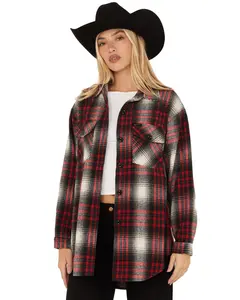 Sts Ranchwear By Carroll Women's By Bailey Plaid Print Button-Down Shacket - Sts9092