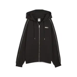 PUMA Womens X Rose T7 Oversized Hoodie Athletic Outerwear Casual - Black