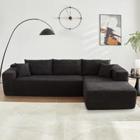 Black Corduroy Right Chaise