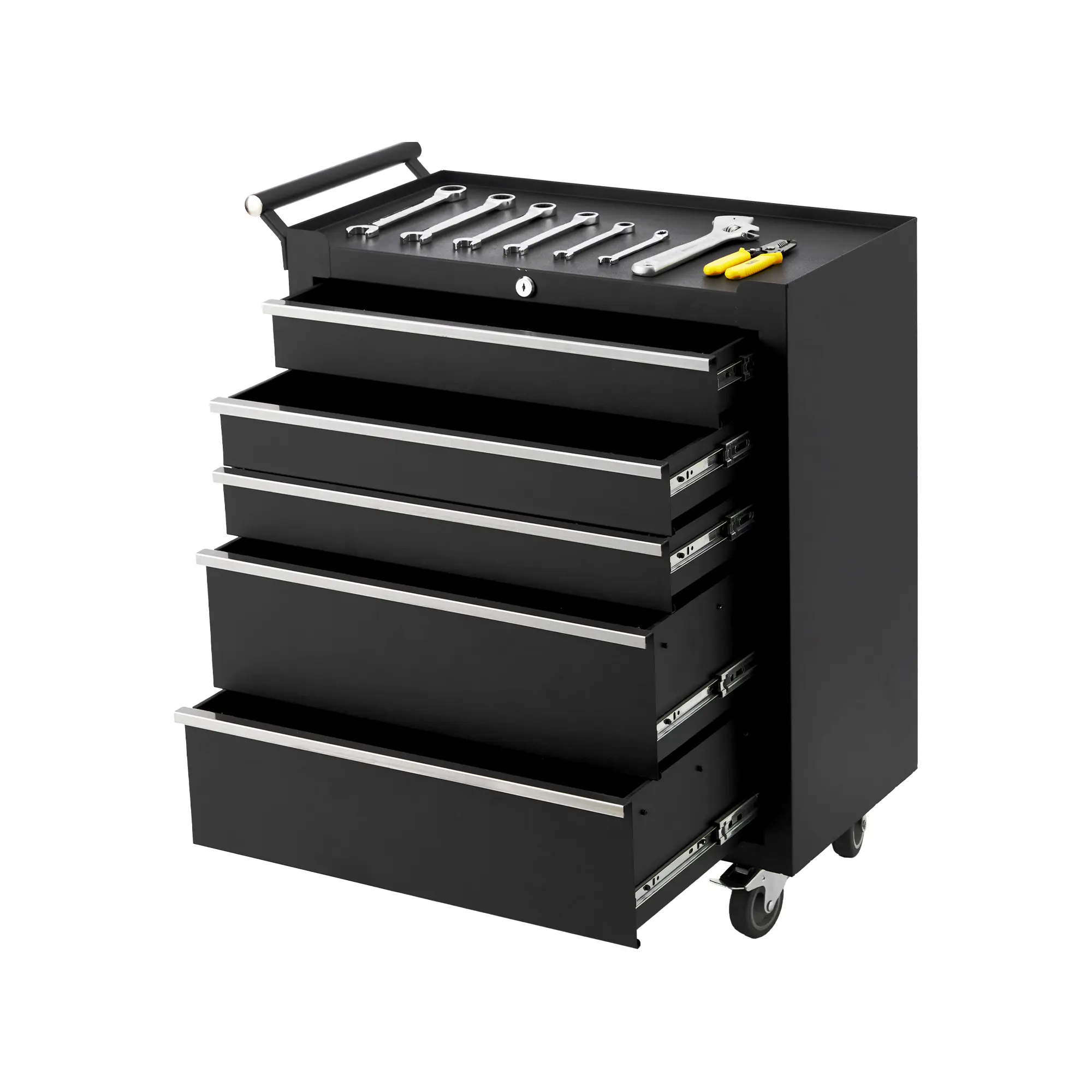 GARVEE 6-Drawer Rolling Tool Chest with Locking System & Drawer Liners, Mobile Lockable Tool Storage Cabinet for Garage Workshop Home DIY