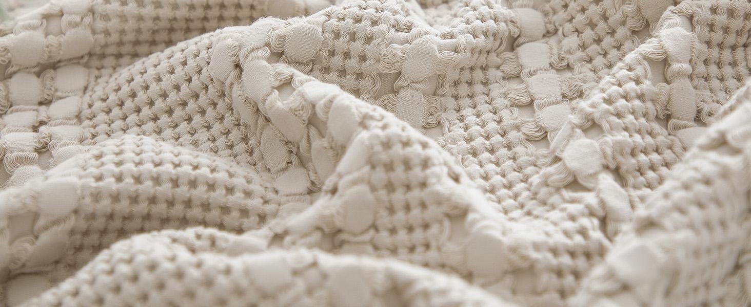 PHF 100% Cotton Waffle Pillow Shams, Soft Skin-Friendly Pillowcases, No Filling, Aesthetic Woven and Breathable Waffle Weave Pillow Case Covers for Bed