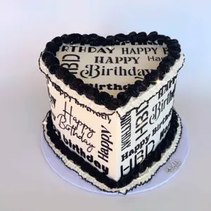 Tall Multi Font Happy Birthday Cake Stencil  7.75 x11.5