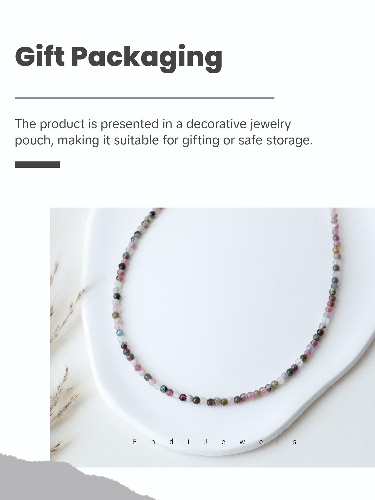 Tourmaline 3mm Round Beaded Choker, Bracelet, Natural Gemstones