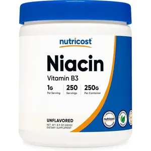 Nutricost Niacin Vitamin B3 Powder 250 Grams - 1G Per Serving - Vitamin B3 (Niacin) Powder - May Cause Flush