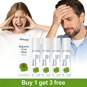 [Buy 1 get 3 free] Migraine Relief Stick Roll-On, Vertigo Ease Aromatherapy, Cooling Comfort with Peppermint Essential Oils