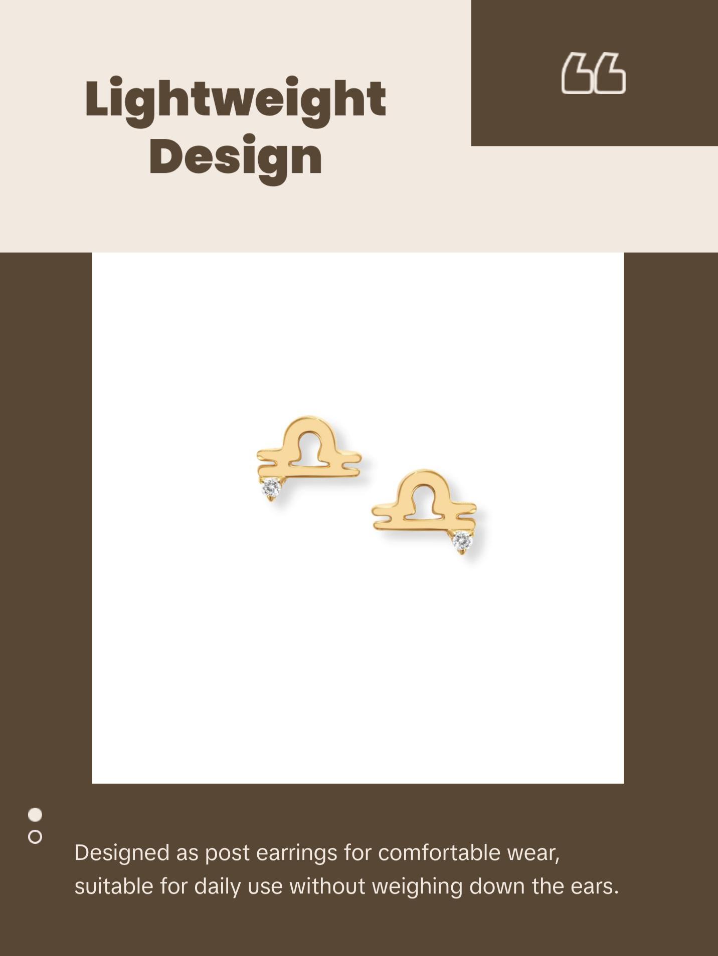 Harper Ray Zodiac Sign Post Earring - Astrology Studs