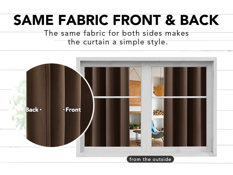 Deconovo 52W Plain Curtains 2 Panels Short Drapes for Living Room and Bedroom Thermal Insulated Room Darkening Curtains