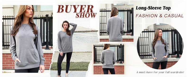 AUSELILY Women's X Crewneck Hoodless Sweatshirt With Kangaroo Pocket  Fleece Longsleeve Casual Style Shirt  Lightweight Pullover 2025 New X Decoration