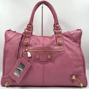 Pre-owned Balenciaga Leather Tote Bags Lambskin Giant Motorcycle City Bag