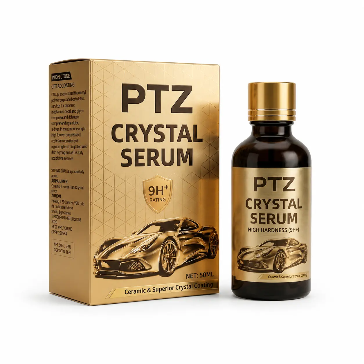 PTZ Crystal Serum – Advanced Graphene Ceramic Coating for Cars(50ML),9H Graphene Coating for Auto Car Detailing,10+ Years of Long Lasting Car Protection,Gloss Hydrophobicty Anti Scratch