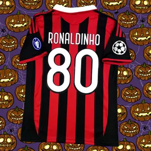 2009 2010Black Red Home #80Ronaldinho Short Sleeve Jersey
