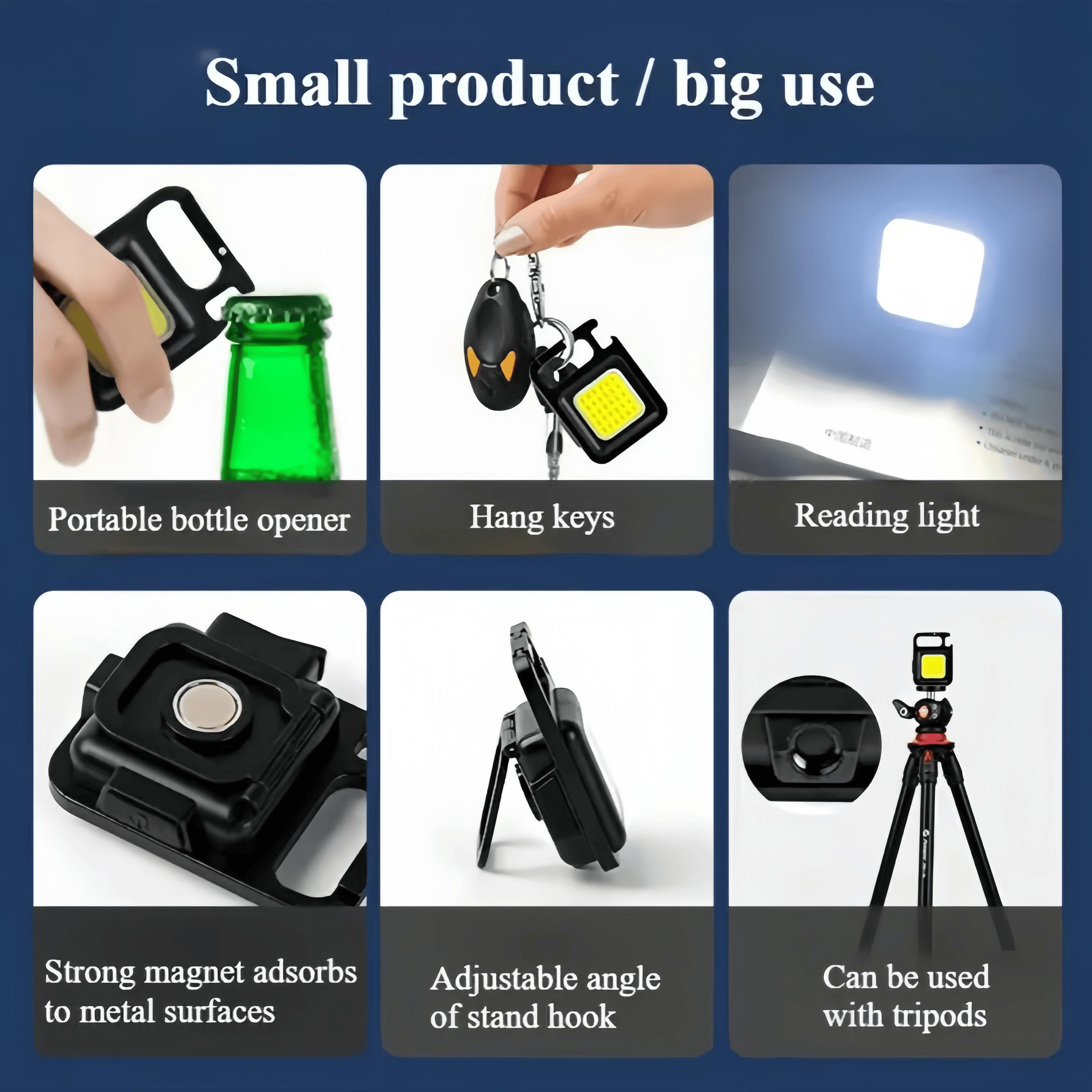 Keychain Work Light, White Rows Keychain Light,Portable Keychain Light,Rechargeable Flashlight, Folding Key Light for Walking and Camping powertools
