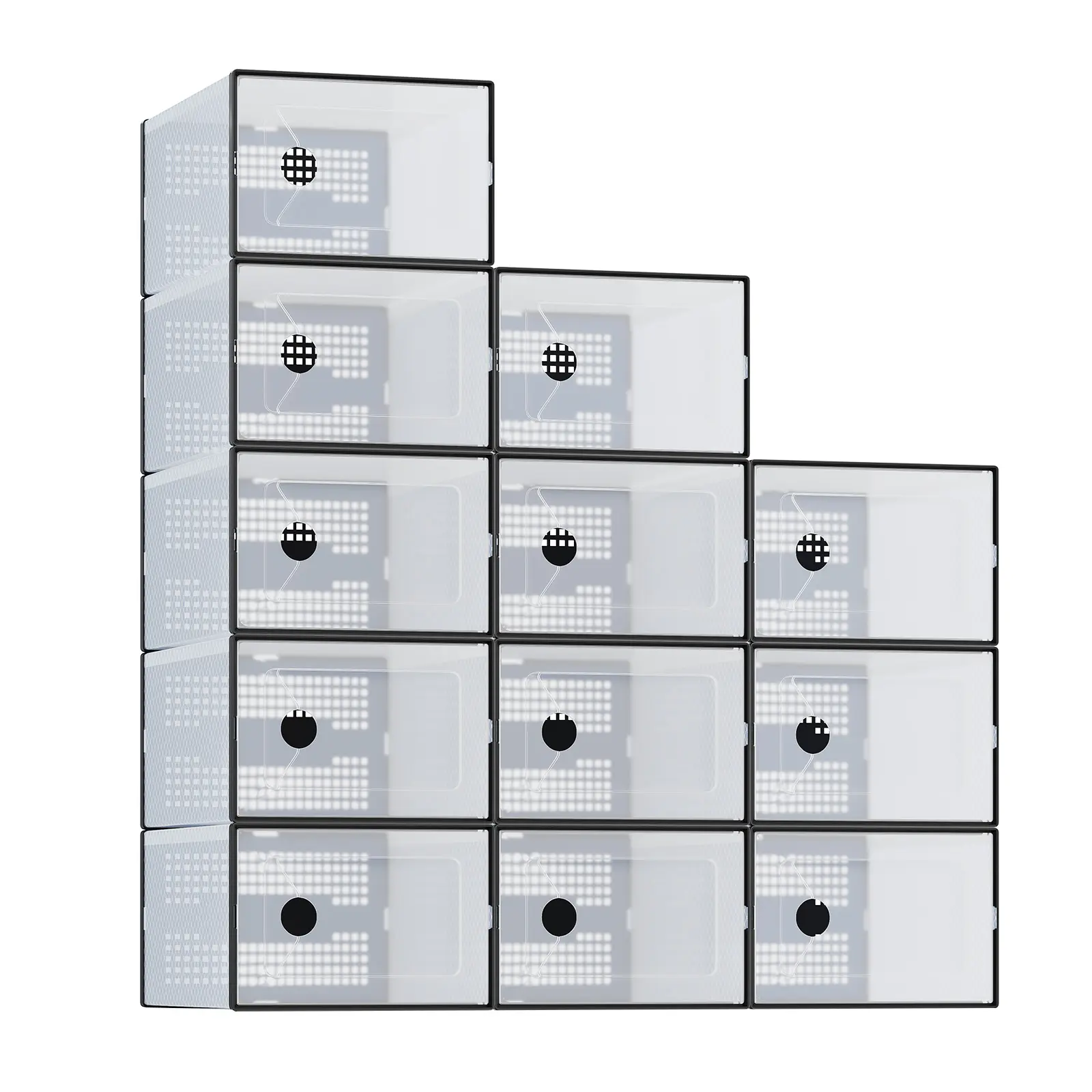 Clear Shoe Storage Boxes, Plastic Stackable Shoe Containers with Lids, Display Sneaker Case Organizer for Closet, Under Bed, Entryway